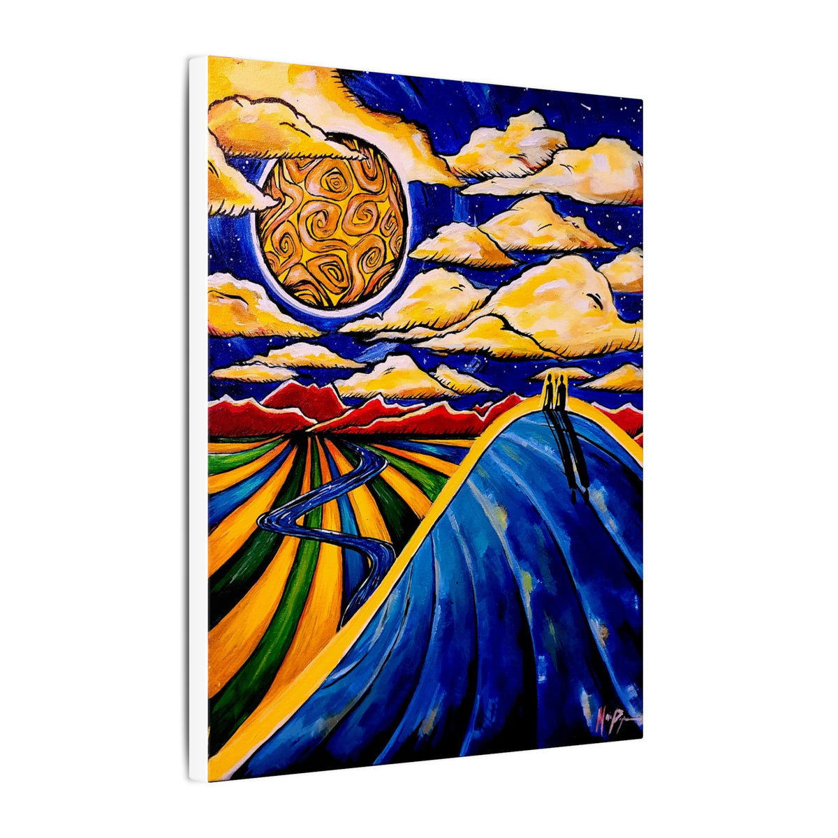 Two People on a Hill — Canvas