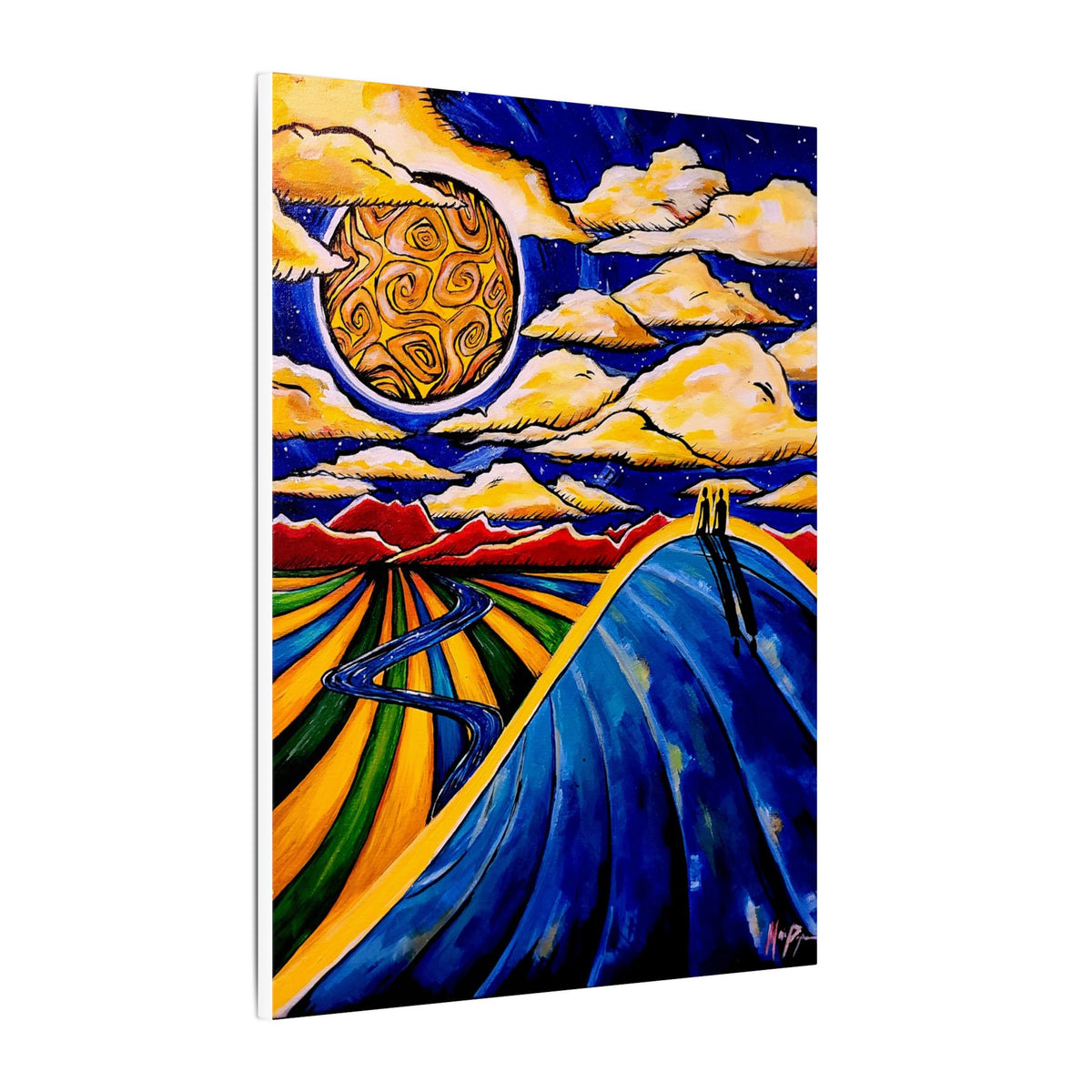 Two People on a Hill — Canvas