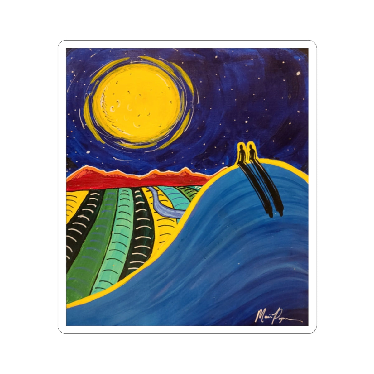 Moon on Hill — Sticker