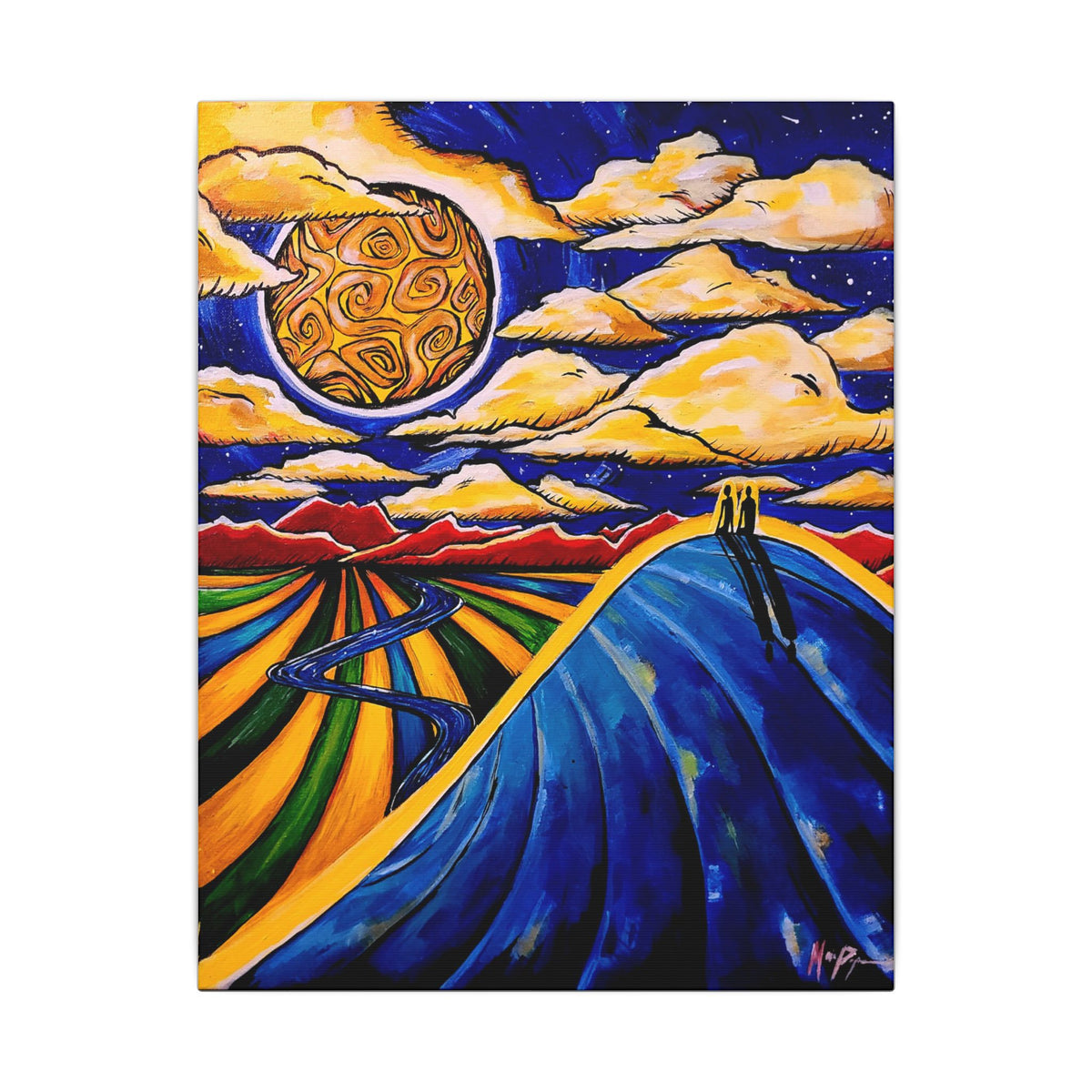 Two People on a Hill — Canvas