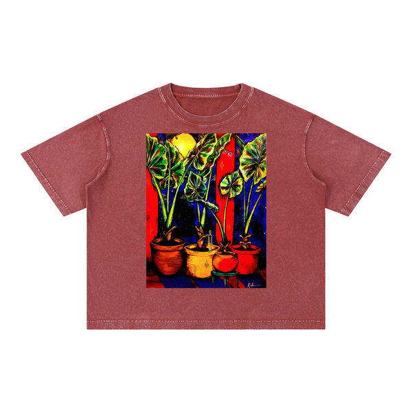 Man in the Plants — Mineral Wash Boxy Tee · Art Front