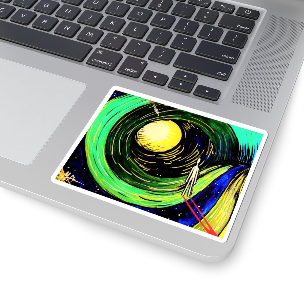 Curve Around Moon — Sticker