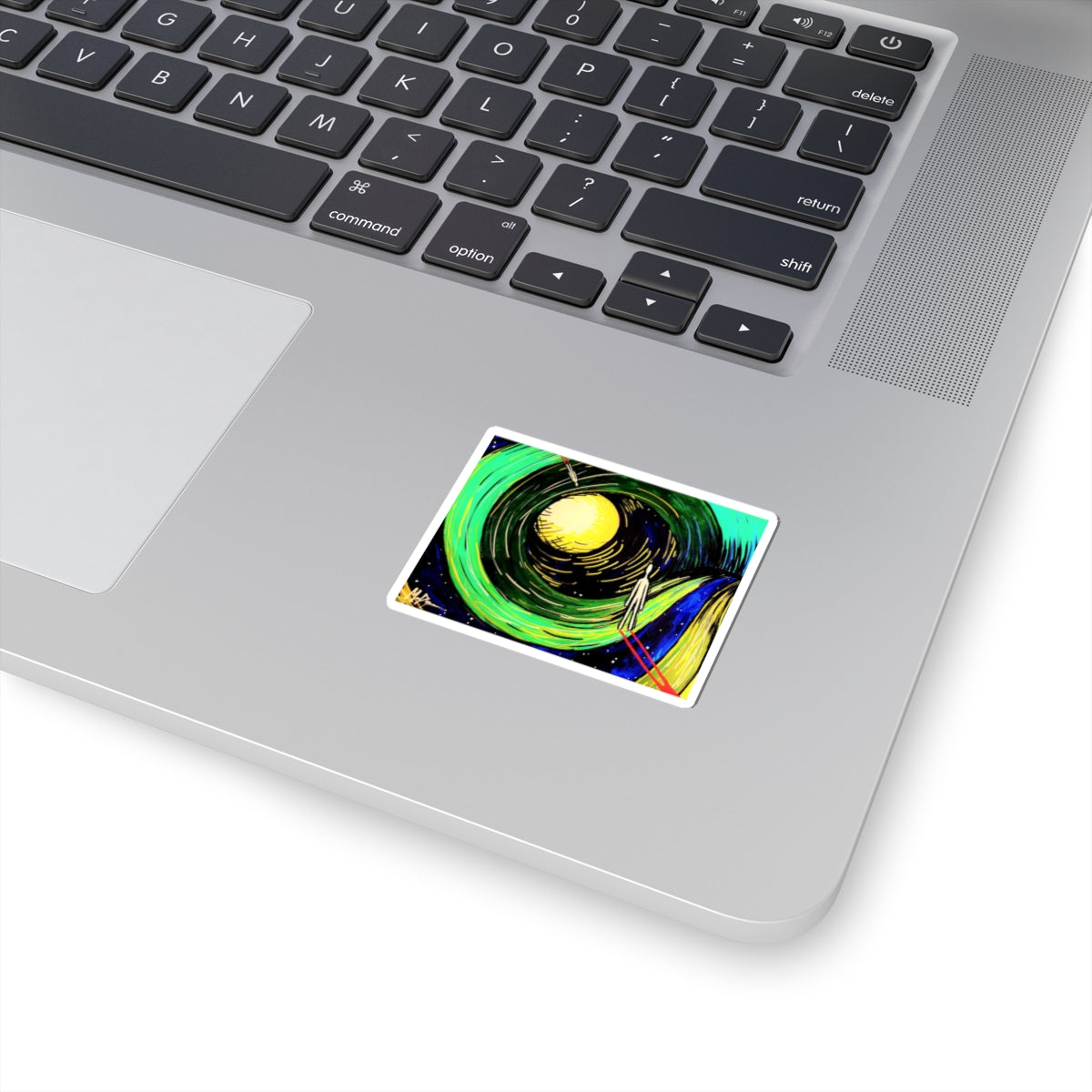 Curve Around Moon — Sticker