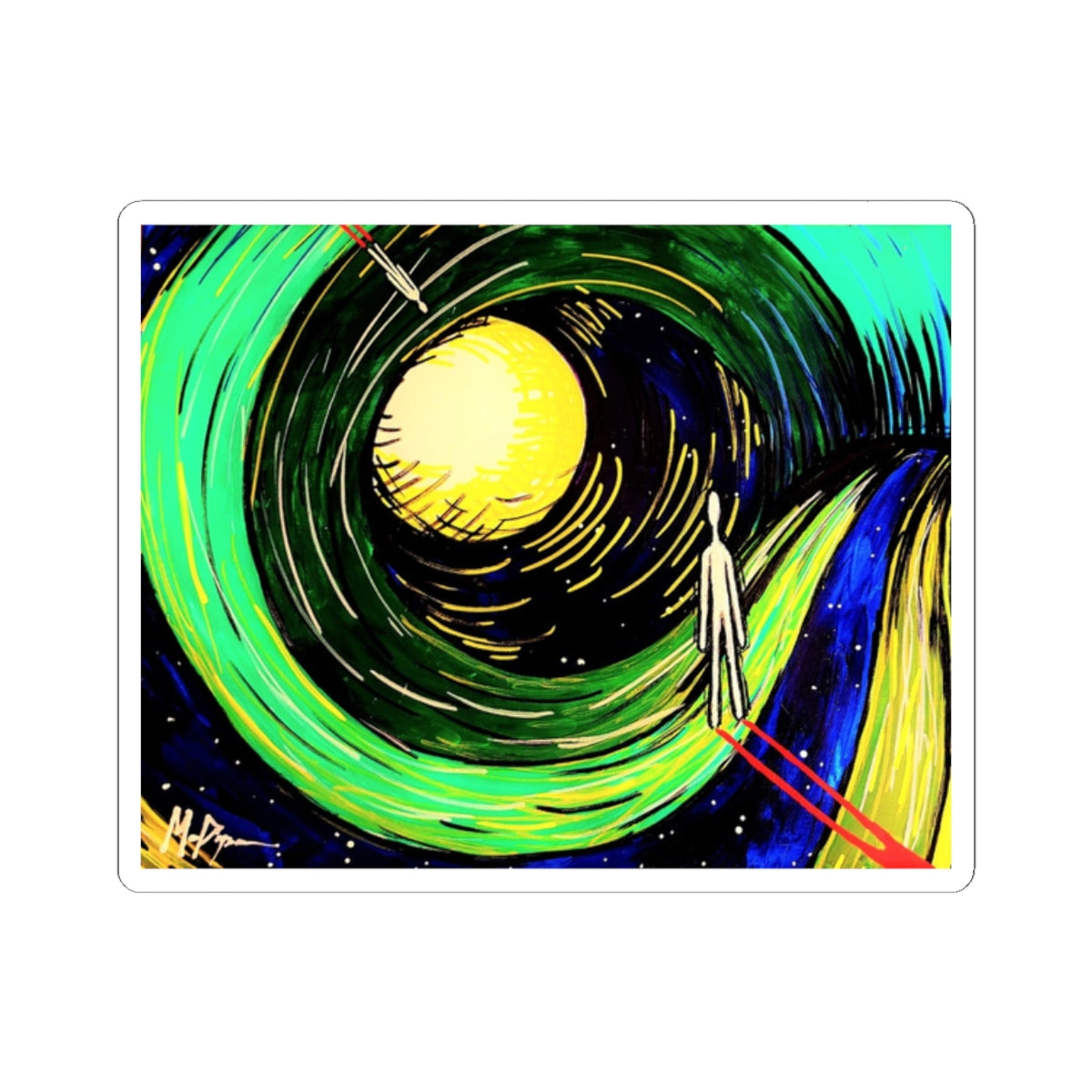 Curve Around Moon — Sticker
