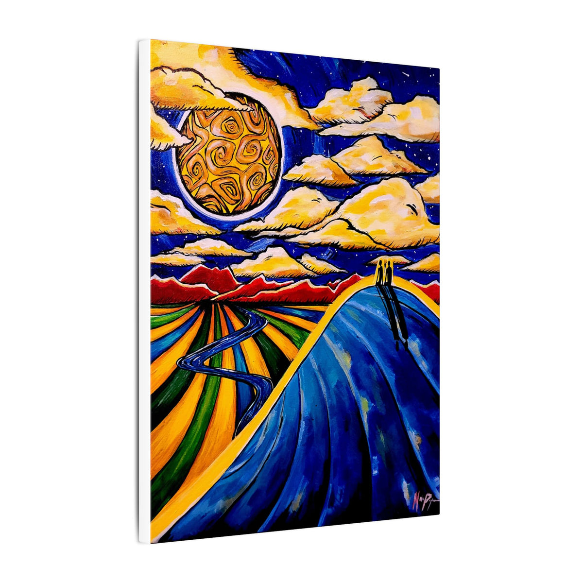 Two People on a Hill — Canvas