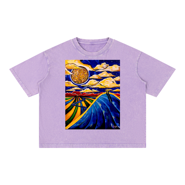 Two People on a Hill — Mineral Wash Boxy Tee · Art Front