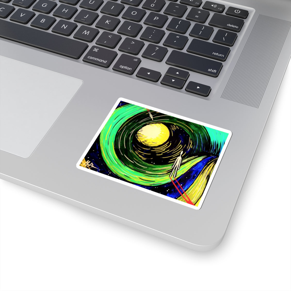 Curve Around Moon — Sticker