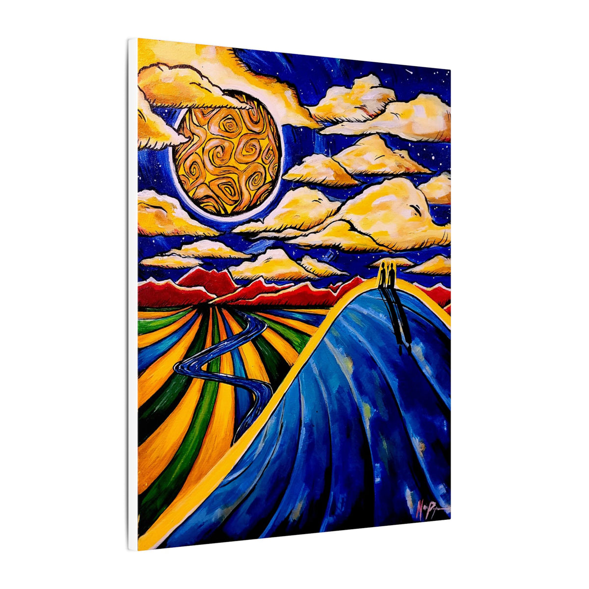Two People on a Hill — Canvas