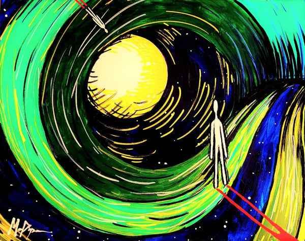 Curve Around Moon — Sticker